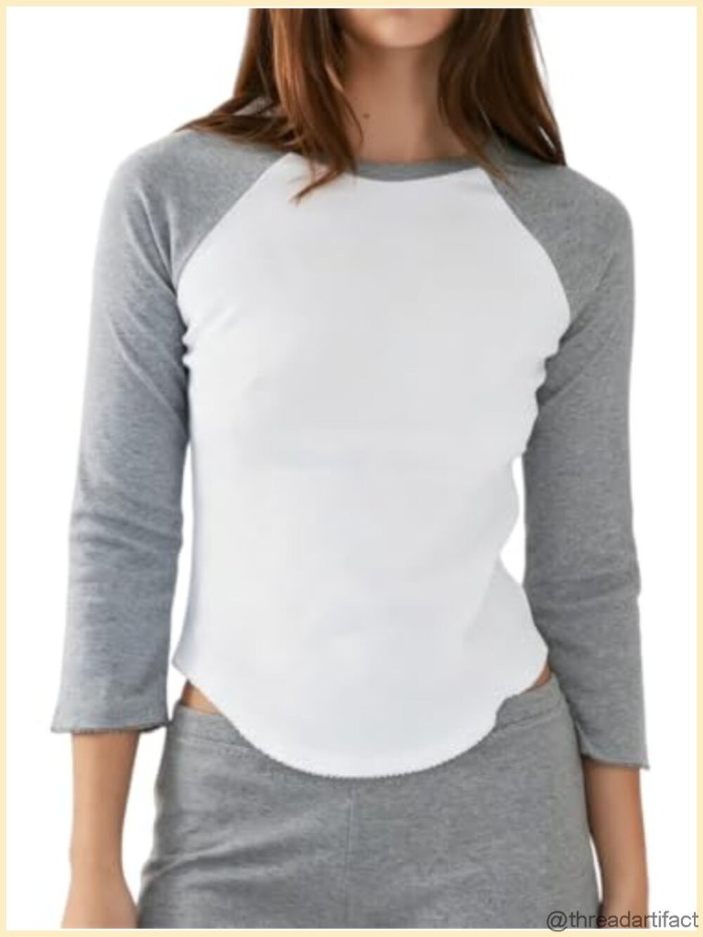 Women 3/4 Sleeve Boat Neck Slim Fit Top Y2K Basic Shirt